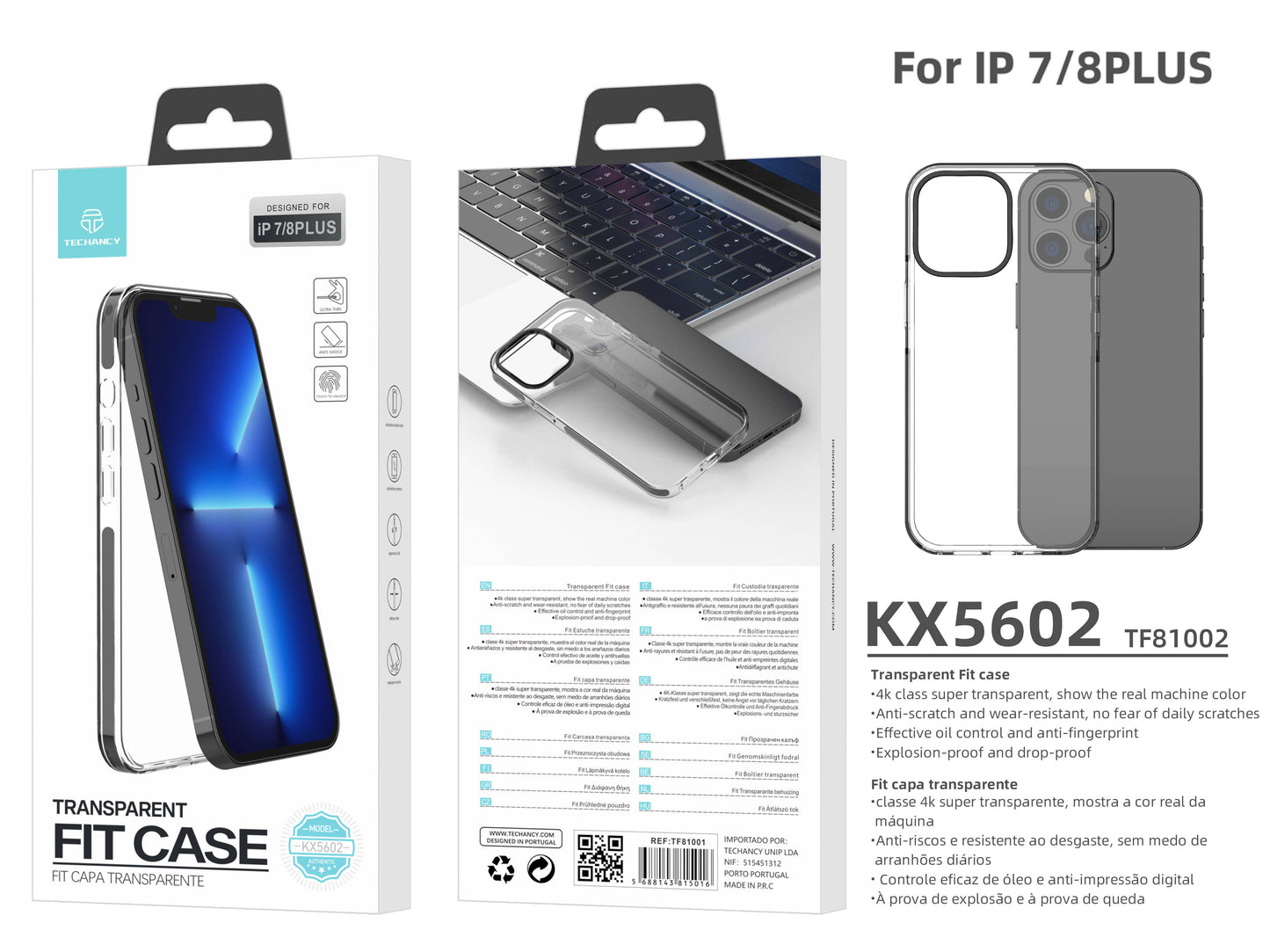 Shockproof transparent mobile phone case